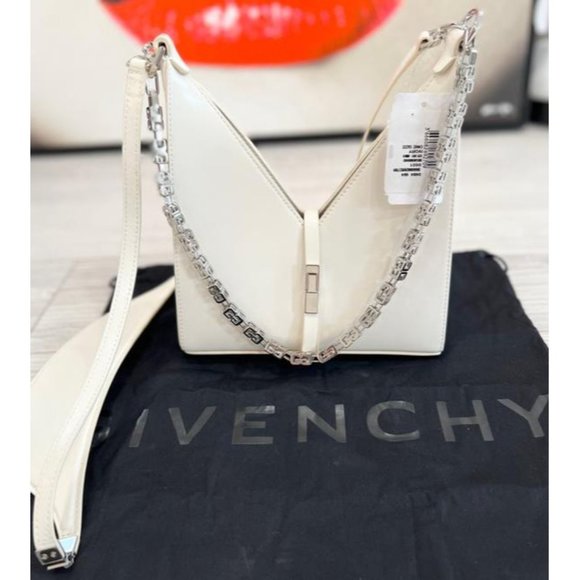 GIVENCHY Cut Out Mini Ivory White Box Calfskin Leather Shoulder Bag - Picture 4 of 12